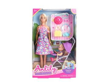 shumee Punčka Anlily z dojenčkom v vozičku 30 cm