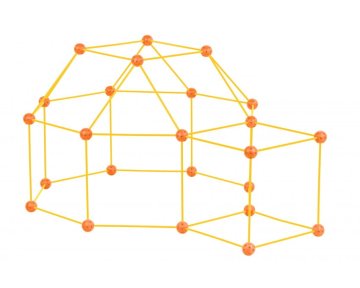 shumee Kreativni set za gradnjo CRAZY TENT rumene in oranžne barve