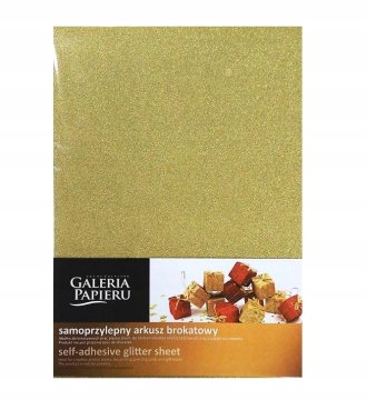 shumee SAMOLEPILAN LIST Z BLEŠČICAMI V ANTIČNO ZLATI VELIKOSTI A4 (10)