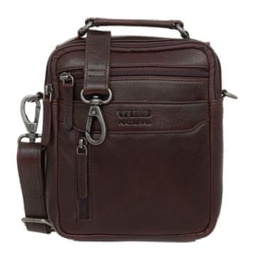 shumee Srednja moška usnjena torba divje naravne rjave barve