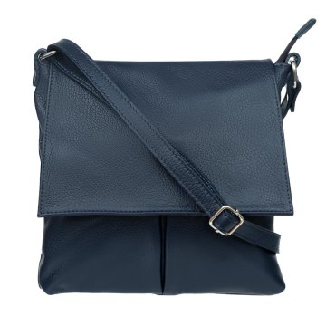 shumee Mornarsko modra ženska torba za čez ramo Vera Pelle Viaggia