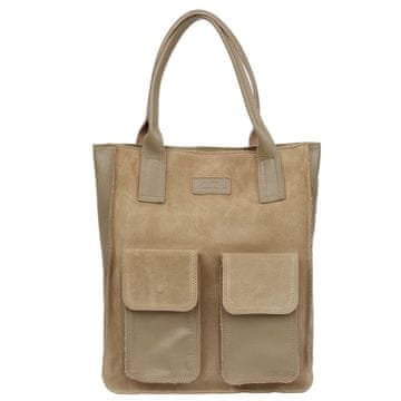 shumee Velika nakupovalna torba Vezze Tasca Taupe Suede