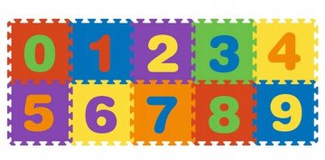 shumee PODLOGA ZA SESTAVLJANKE IZ EVA PENE Z OKVIRNIMI ŠTEVILKAMI 10 EL 30X30