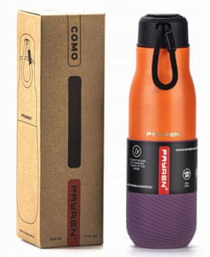 shumee 500 ML TERMOS STEKLENIČKA IZ NERJAVEČEGA JEKLA FAYREN COMO ORANGE