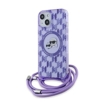 Karl Lagerfeld Ovitek Karl Lagerfeld IML Crossbody Monogram Karl & Choupette Head MagSafe - iPhone 15 / 14 / 13 (vijoličen)