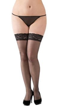 shumee Erotično perilo Črne čipkaste nogavice z zadrgo 5514 - Plus Size - črne 2XL