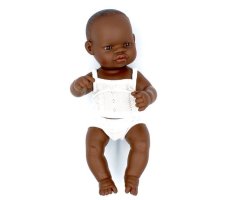 shumee Miniland punčka afriške deklice 32 cm + obleka