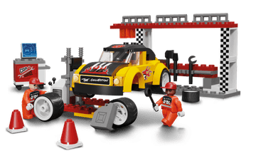 shumee Klocki Blocki Zbirka - Servis dirkalnih avtomobilov - Delavnica - 195 kosov