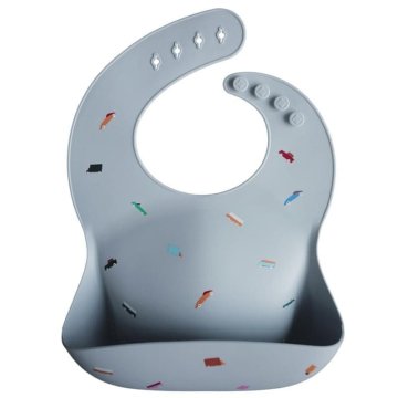 shumee Mushie - silikonski slinček z žepom Retro avtomobilčki