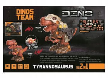 shumee v 1 DIY vrteči se dinozaver, luč, zvok 9828