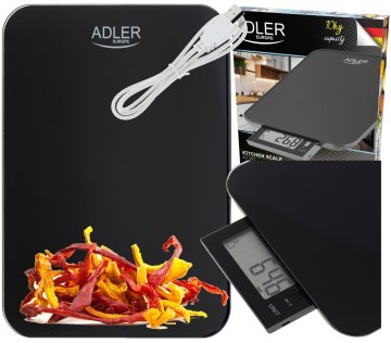 shumee AD 3167 črna kuhinjska tehtnica - 10 kg - polnjena z USB - vodoodporna