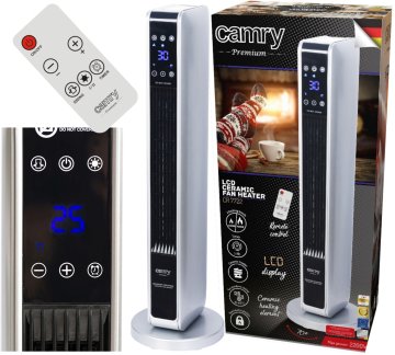 shumee CR 7722 Keramični stebrni ventilatorski grelec LCD z daljinskim upravljalnikom + časovnikom