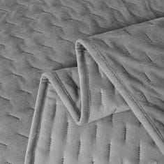 shumee Elegantno pregrinjalo za posteljo 170x210 cm s temno sivo obrobo