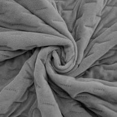 shumee Elegantno pregrinjalo za posteljo 170x210 cm s temno sivo obrobo