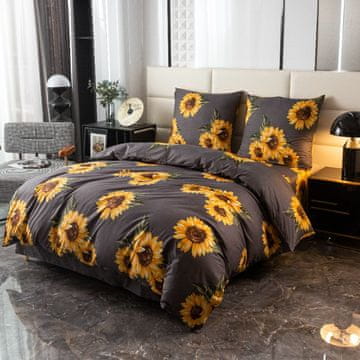 shumee Bombažna posteljnina 140x200 sončnice