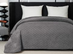 shumee Elegantno pregrinjalo za posteljo 170x210 cm s temno sivo obrobo