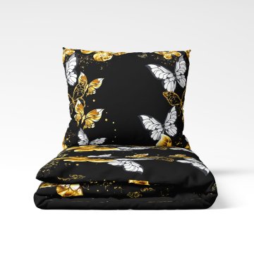 shumee BOMBAŽNA POSTELJNINA 220x200 ZLATI METULJ RJUHA