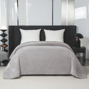 shumee Elegantno pregrinjalo za posteljo 170x210 cm s svetlo sivo obrobo