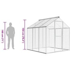 Vidaxl Zunanja ptičja kletka aluminij 183x178x194 cm