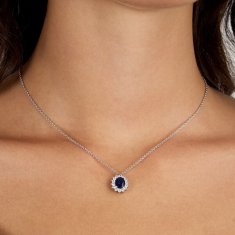 Morellato Elegantna srebrna ogrlica z modrim cirkonom Tesori SAIW279