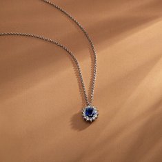 Morellato Elegantna srebrna ogrlica z modrim cirkonom Tesori SAIW279