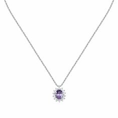 Morellato Elegantna srebrna ogrlica z vijoličnim cirkonom Tesori SAIW282