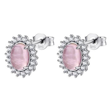 Brosway Očarljivi srebrni uhani, živahno roza, FVP123