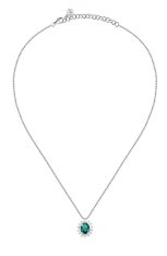 Morellato Elegantna srebrna ogrlica z zelenim cirkonom Tesori SAIW280