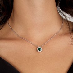 Morellato Elegantna srebrna ogrlica z zelenim cirkonom Tesori SAIW280