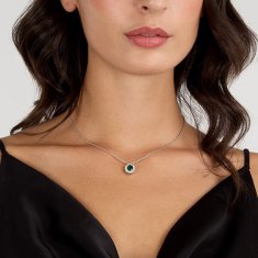 Morellato Elegantna srebrna ogrlica z zelenim cirkonom Tesori SAIW280