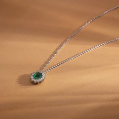 Morellato Elegantna srebrna ogrlica z zelenim cirkonom Tesori SAIW280