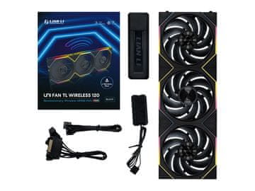 Lian Li UNI FAN TL Wireless ventilator za ohišje, ARGB, 120mm, 3 Pack + Kontroler, črn (12TL1W3B)