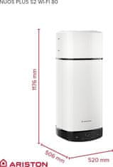 Ariston Nuos Plus S2 Wi-Fi WH 80 toplotna črpalka (3629145)