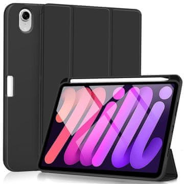 eSTUFF MIAMI Pencil Case za iPad Mini 6 / 7 - črno PU usnje/prosojno