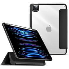 eSTUFF iPad Pro 12.9 22/21 BOSTON črn Odstranljiv etui za pisalo, prozoren hrb