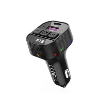 XO XO BCC17 FM oddajnik 30W Bluetooth avtomobilski polnilnik, črn