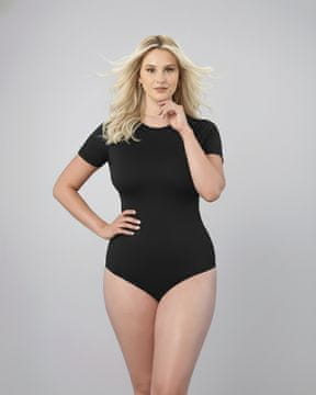 LEAFLETIC Ženski bodi iz modala z okroglim izrezom - kratki rokavi, izjemno udoben, oprijet