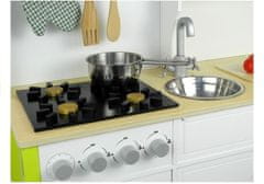 RAMIZ Lesena Otroška Kuhinja Zeleno Beli Paula Odpiralni Elementi