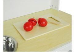 RAMIZ Lesena Otroška Kuhinja Zeleno Beli Paula Odpiralni Elementi