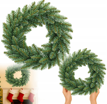 Korbi BOŽIČNI VENČEK – ELEGANTNA PRAZNIČNA DEKORACIJA, ZELEN, WZ10, 40CM