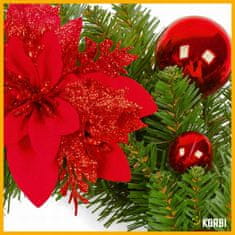 Korbi BOŽIČNI VENEC – ELEGANTNA PRAZNIČNA DEKORACIJA, RDEČ WZ4 40CM