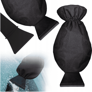 Korbi Avtomobilski strgalec ledu 2v1 – Črna rokavica za čiščenje vetrobranskega stekla, SKR6