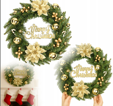 Korbi Božični venec Eleganca – Zlati čar, Ø 40 cm, VZ3