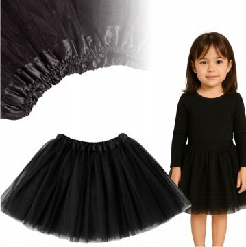 Korbi Tutu krilo za Halloween – Razširjeno tilasto krilo, Črna, modni dodatek