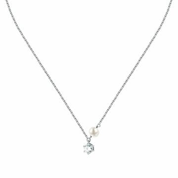 Morellato Srebrna ogrlica s pravim biserom in cirkonom Perla SXU54