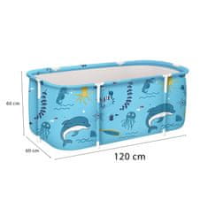 Aga Zložljiva prenosna kad 120x60x60 cm Svetlo modra