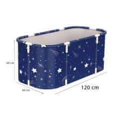 Aga Zložljiva prenosna kad 120x60x60 cm Temno modra