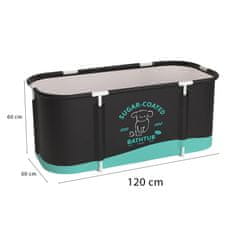 Aga Zložljiva prenosna kad 120x60x60 cm Črna