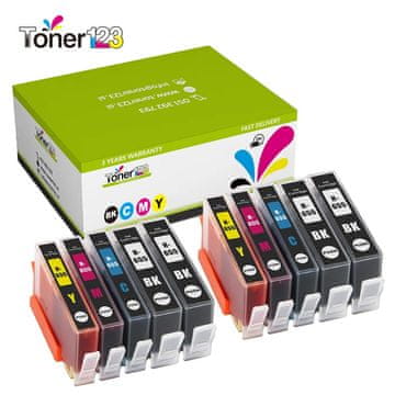 Toner123 Komplet HP 655 / Deskjet Ink Advantage 3525, 4615, 4625, 5525, 6525 kompatibilne kartuše (10) - 4x črna, 2x cyan, 2x magenta, 2x rumena
