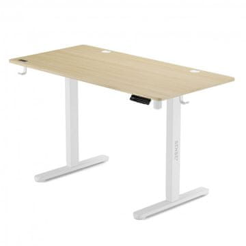SENSE7 Električna miza NOJO 120x60 cm, nastavljiva višina, bor, bela konstrukcija